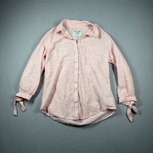 Abercrombie & Fitch Coquette Pink Tie Sleeve Button Up